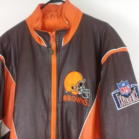 Browns NFL Men's Leather Jacket Pro Player XXL - Picture 2 of 9